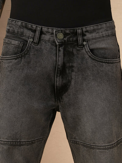 Men's Light Grey Washed Mid rise Relaxed fit Jeans