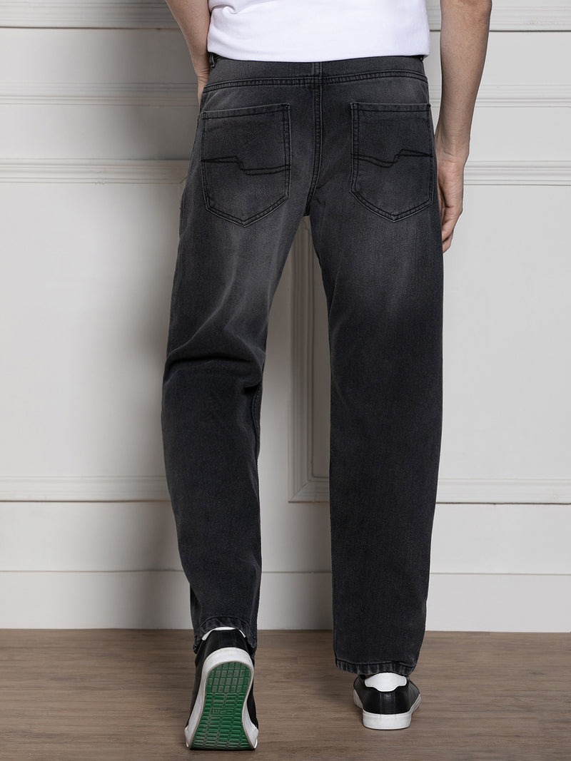Men's Charcoal Relaxed Fit Light Fade Jeans - Main Image