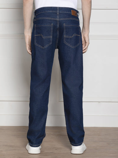 Men's Dark Blue Relaxed Fit Stretchable Jeans