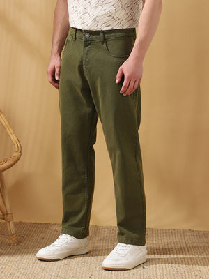 Men's Solid Relaxed Fit Mid-Rise Stretchable Jeans