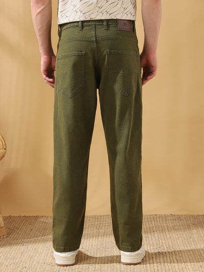 Men's Solid Relaxed Fit Mid-Rise Stretchable Jeans