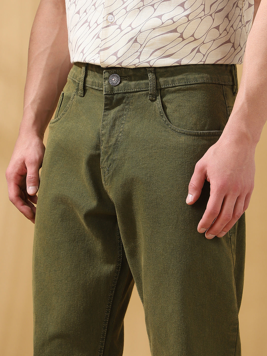 Men's Solid Relaxed Fit Mid-Rise Stretchable Jeans