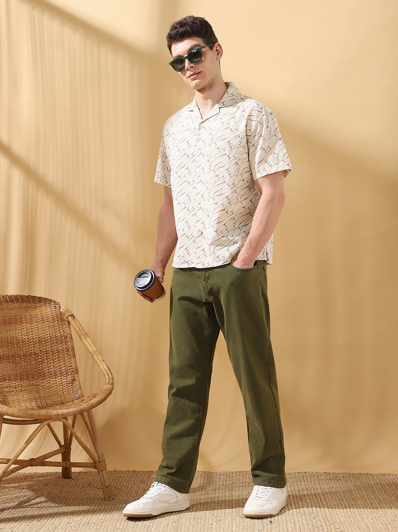 Men's Solid Relaxed Fit Mid-Rise Stretchable Jeans