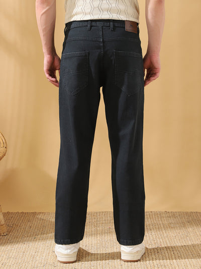 Men's Solid Relaxed Fit Mid-Rise Stretchable Jeans