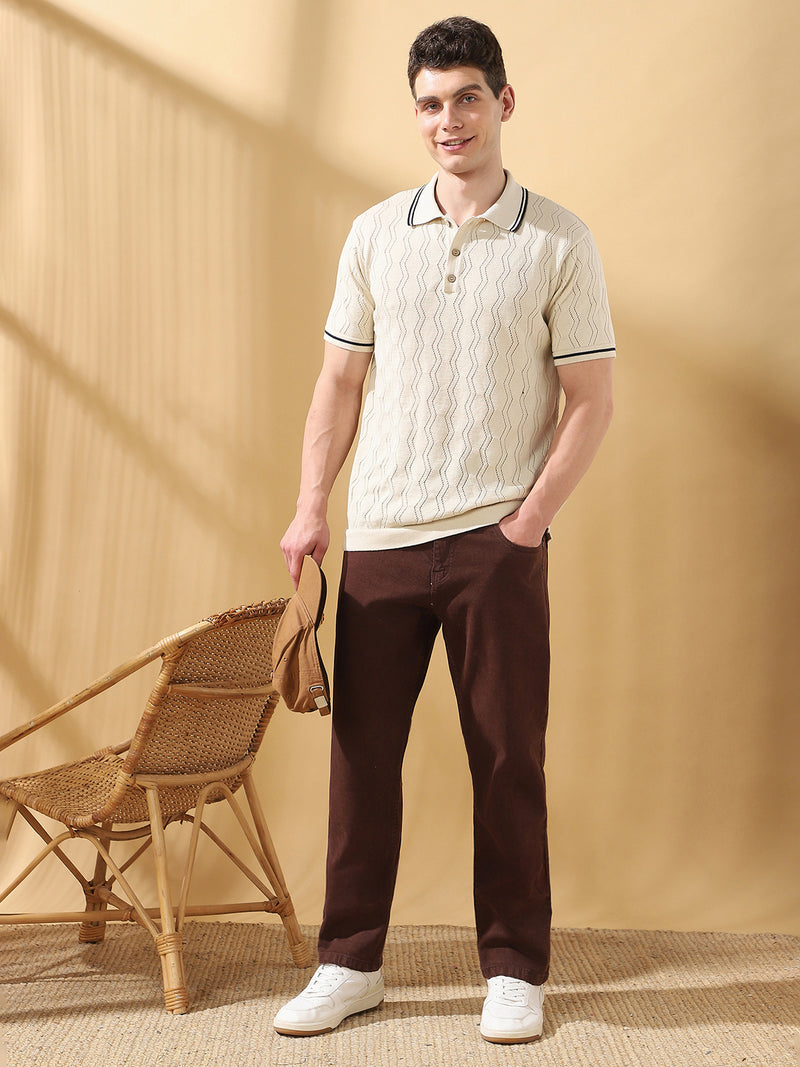 Men's Solid Relaxed Fit Mid-Rise Stretchable Jeans