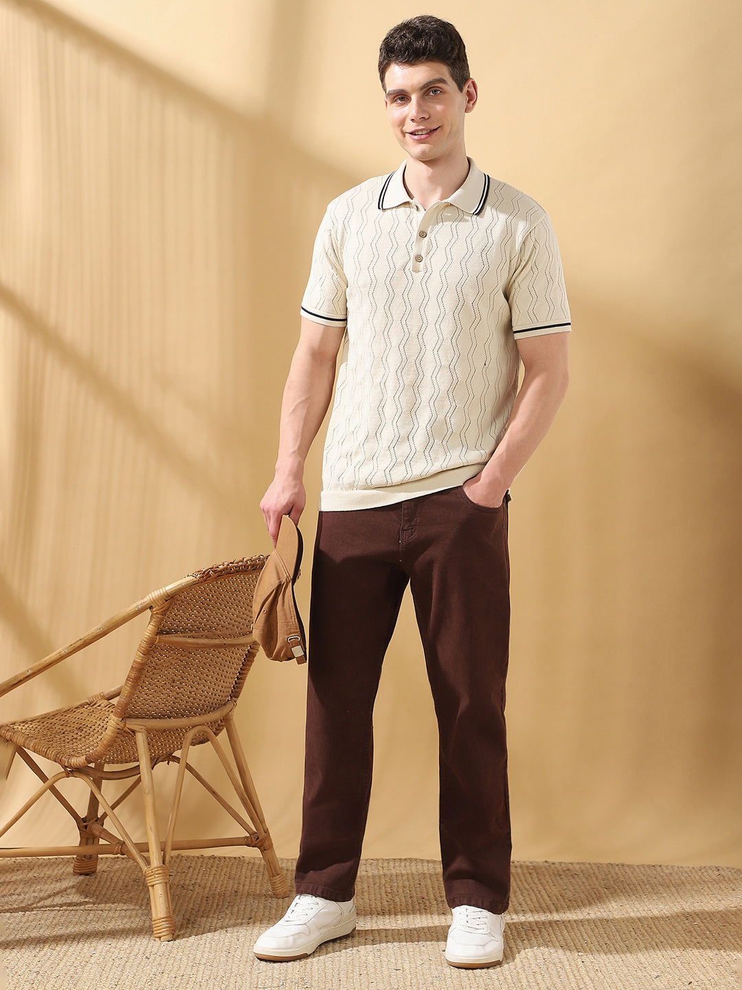 Men's Solid Relaxed Fit Mid-Rise Stretchable Jeans