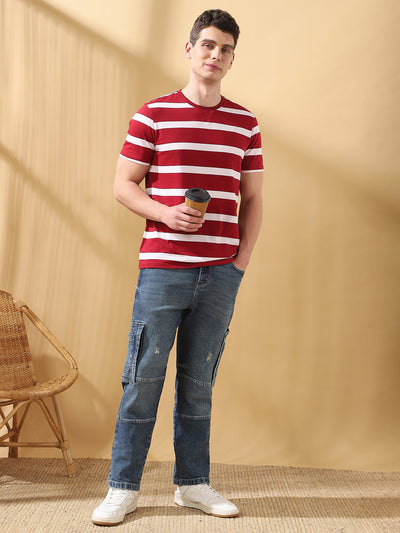 Men's Relaxed Fit Mid-Rise Stretchable Cargo Jeans