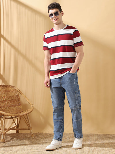 Men's Relaxed Fit Mid-Rise Stretchable Cargo Jeans