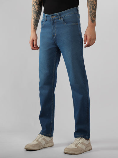 Men's Brown Solid Relaxed Fit Stretchable Jeans
