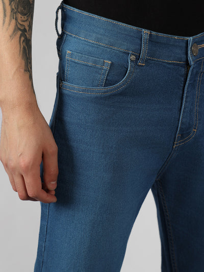 Men's Brown Solid Relaxed Fit Stretchable Jeans