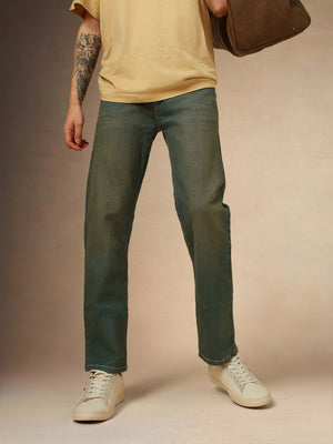 Men's Indigo Solid Relaxed Fit Stretchable Jeans