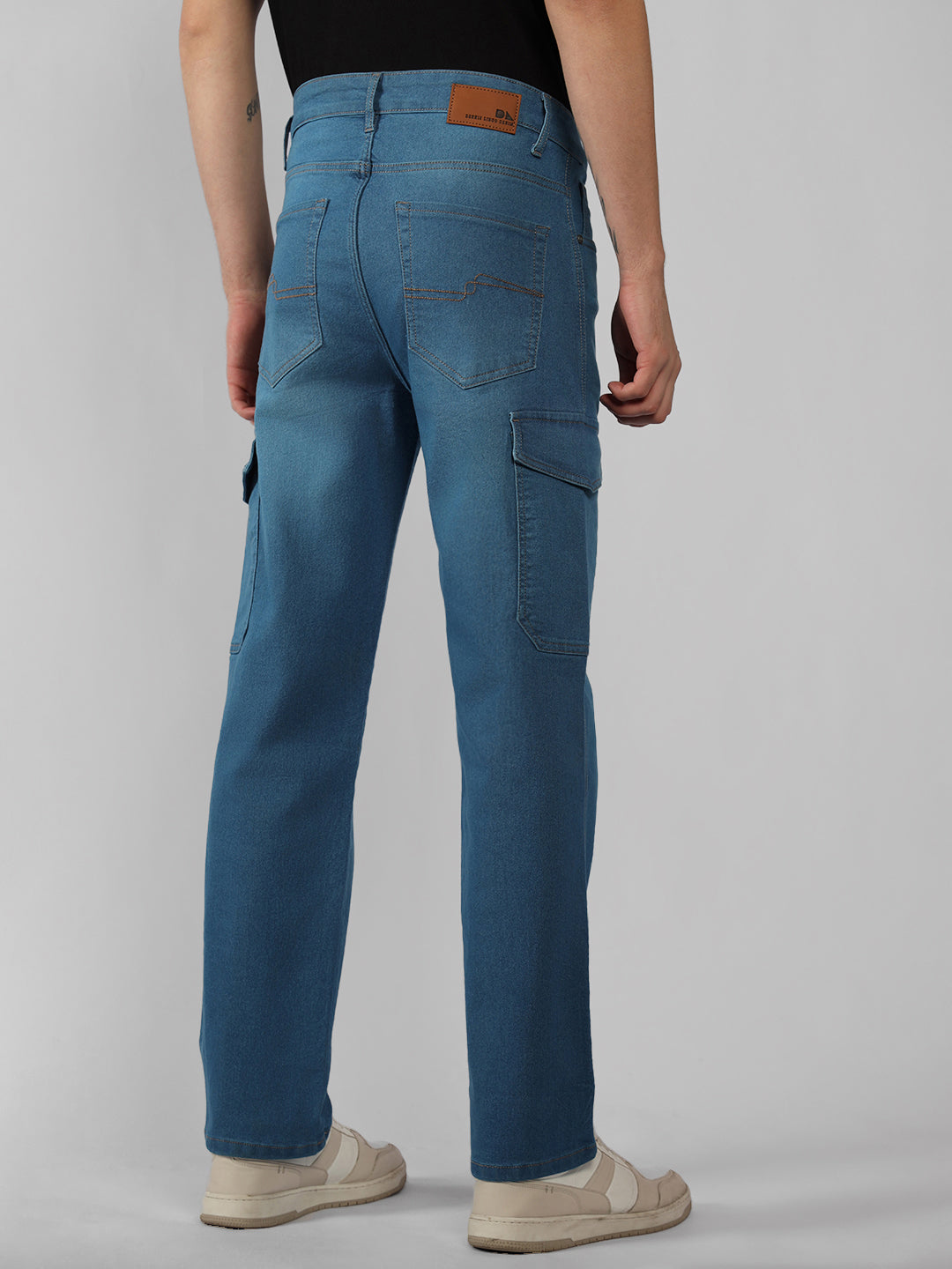 Men's Brown Solid Relaxed Fit Stretchable Jeans