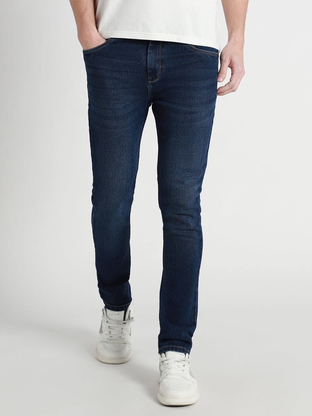Men's Slim Fit Washed Indigo Stretchable Jeans