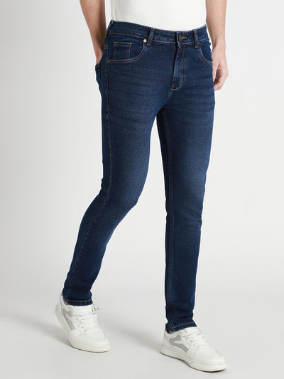 Men's Slim Fit Washed Indigo Stretchable Jeans