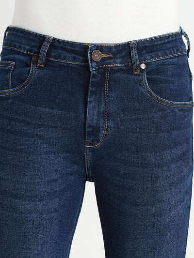 Men's Slim Fit Washed Indigo Stretchable Jeans