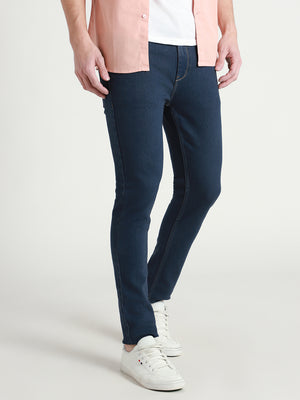 Men's Slim Washed Mid Blue Stretchable Jeans
