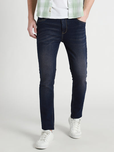 Men's Slim Fit Washed Mid Blue Stretchbale Jeans