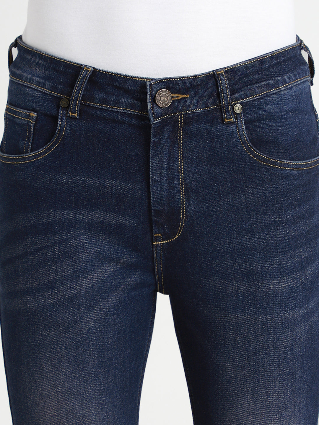 Men's Slim Fit Washed Mid Blue Stretchbale Jeans