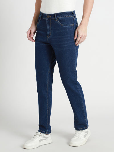 Men's Straight Washed INDIGO Jeans