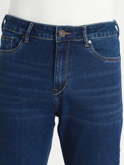 Men's Straight Washed INDIGO Jeans