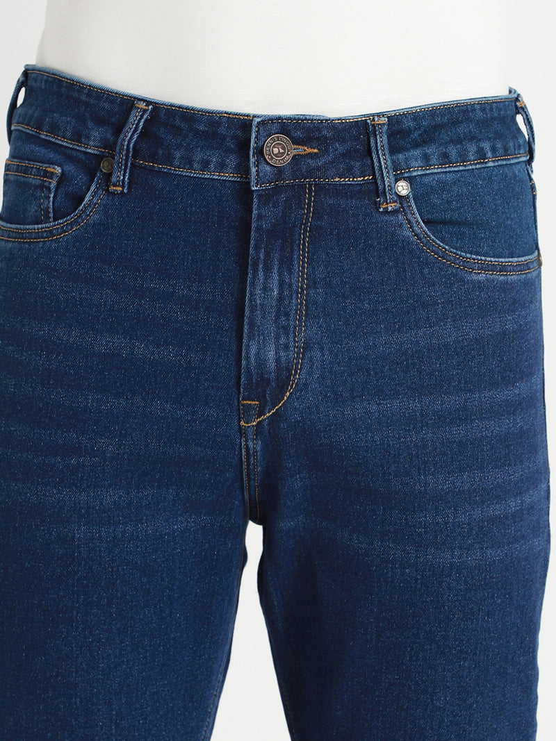 Men's Straight Washed INDIGO Jeans