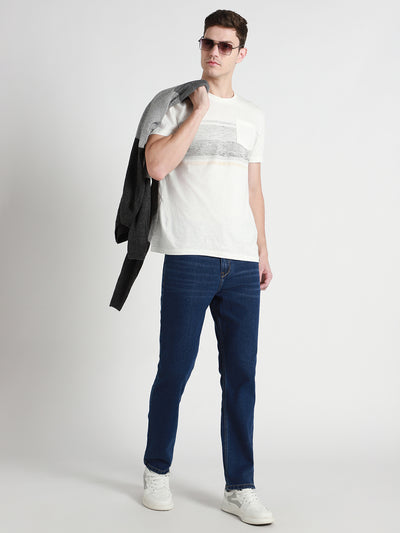 Men's Straight Washed INDIGO Jeans