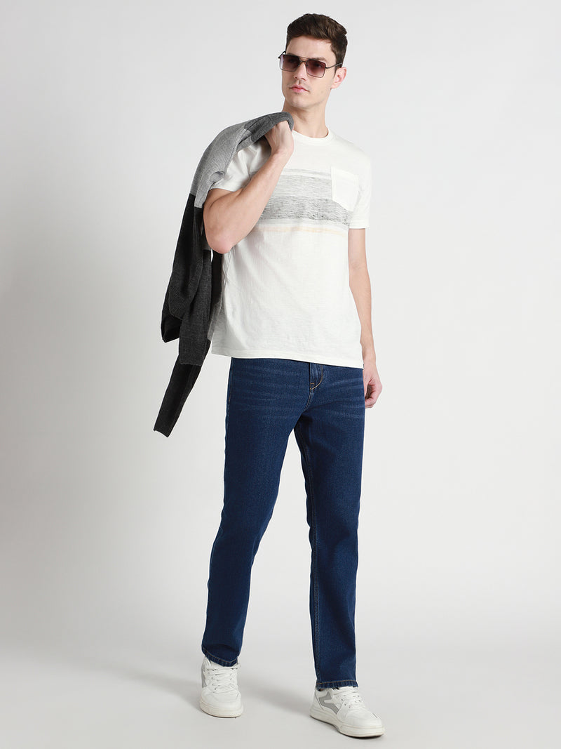 Men's Straight Washed INDIGO Jeans