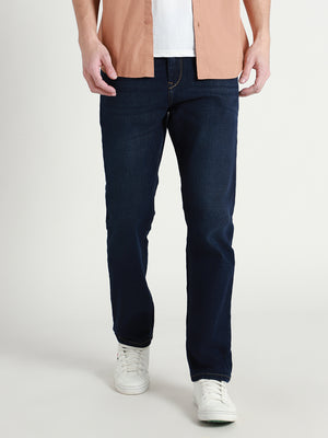Men's Straight Washed MID BLUE Jeans