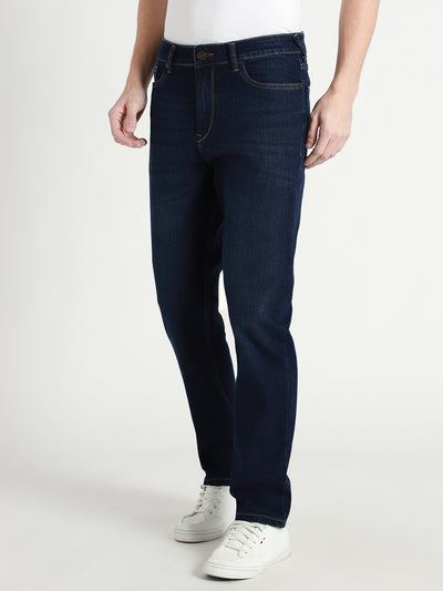 Men's Straight Washed MID BLUE Jeans