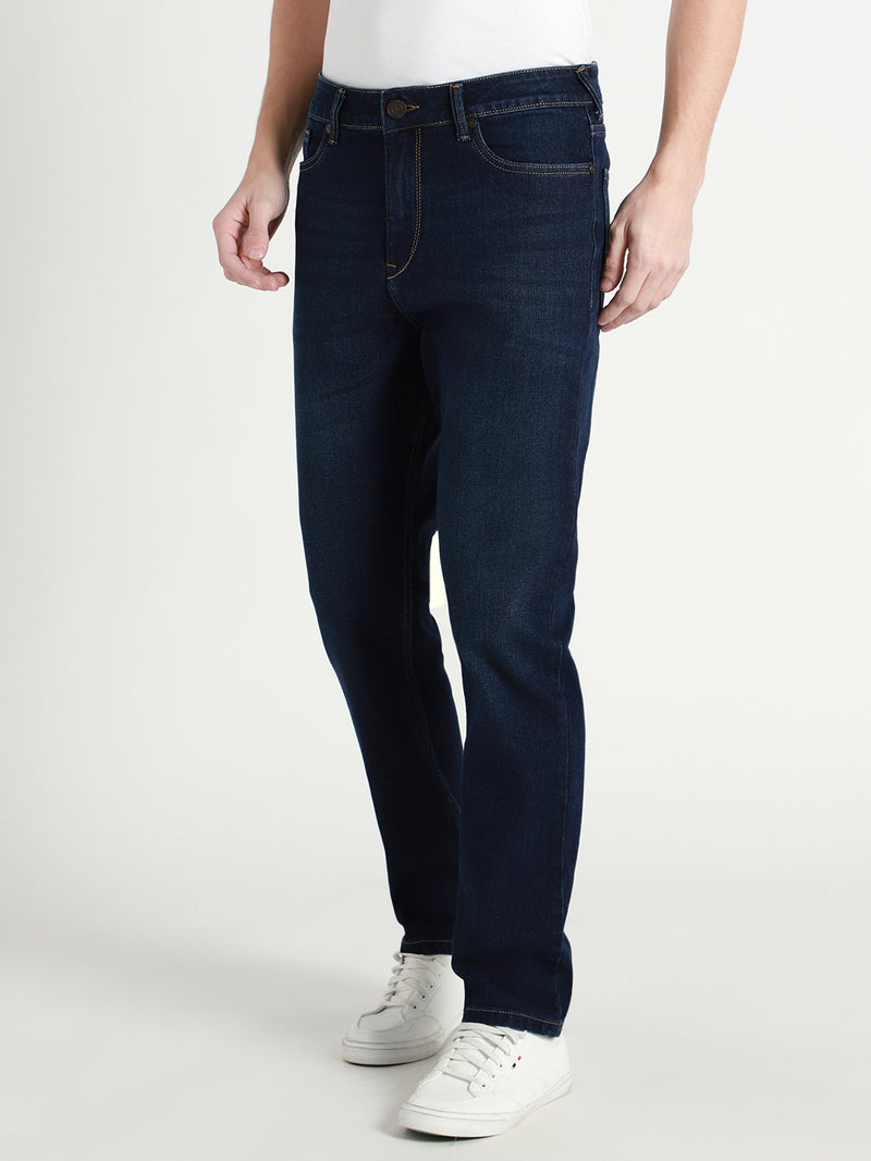 Men's Straight Washed MID BLUE Jeans