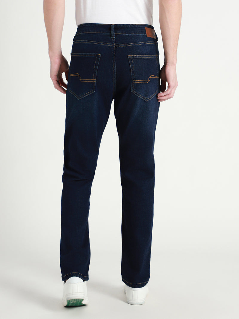 Men's Straight Washed MID BLUE Jeans