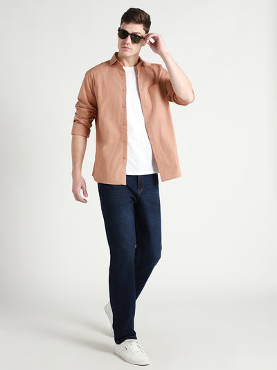 Men's Straight Washed MID BLUE Jeans
