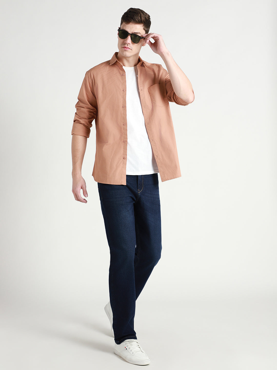 Men's Straight Washed MID BLUE Jeans