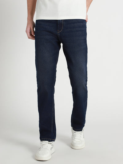 Men's Straight Washed MID BLUE Jeans