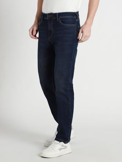 Men's Straight Washed MID BLUE Jeans