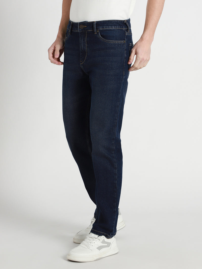 Men's Straight Washed MID BLUE Jeans