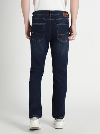 Men's Straight Washed MID BLUE Jeans