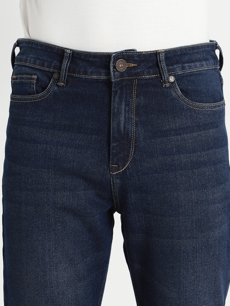 Men's Straight Washed MID BLUE Jeans