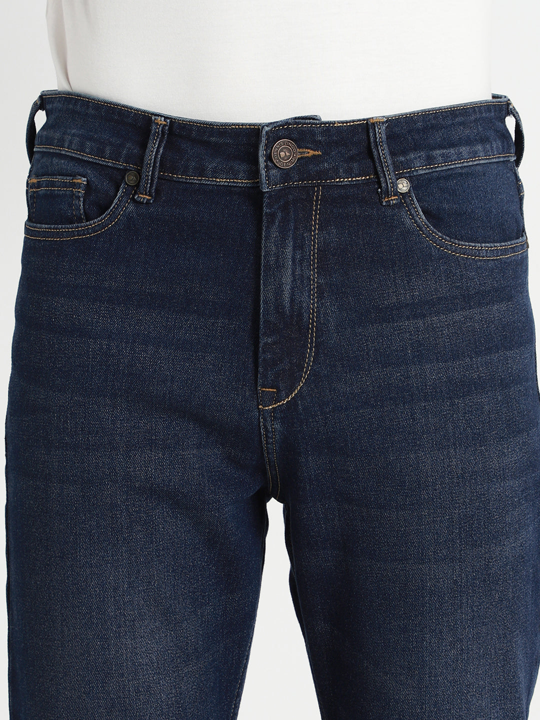 Men's Straight Washed MID BLUE Jeans