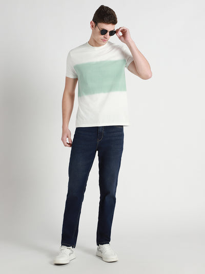 Men's Straight Washed MID BLUE Jeans