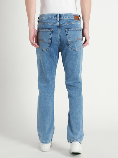 Men's Straight Washed MID BLUE Jeans