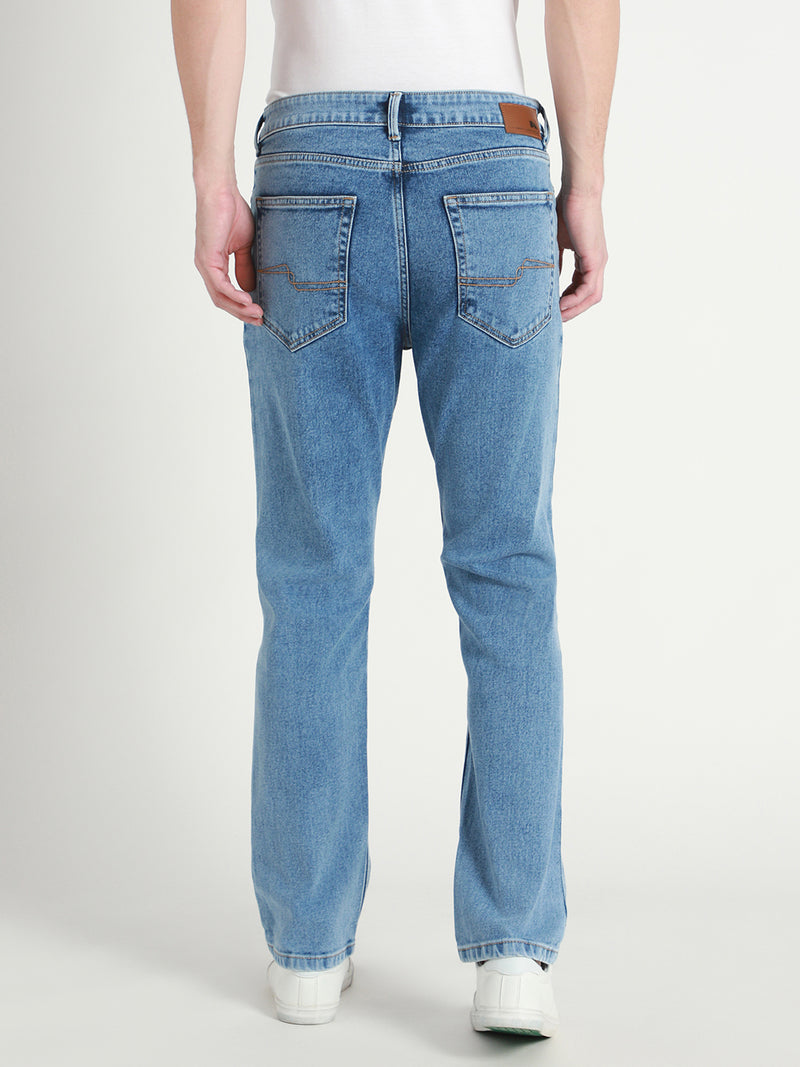 Men's Straight Washed MID BLUE Jeans