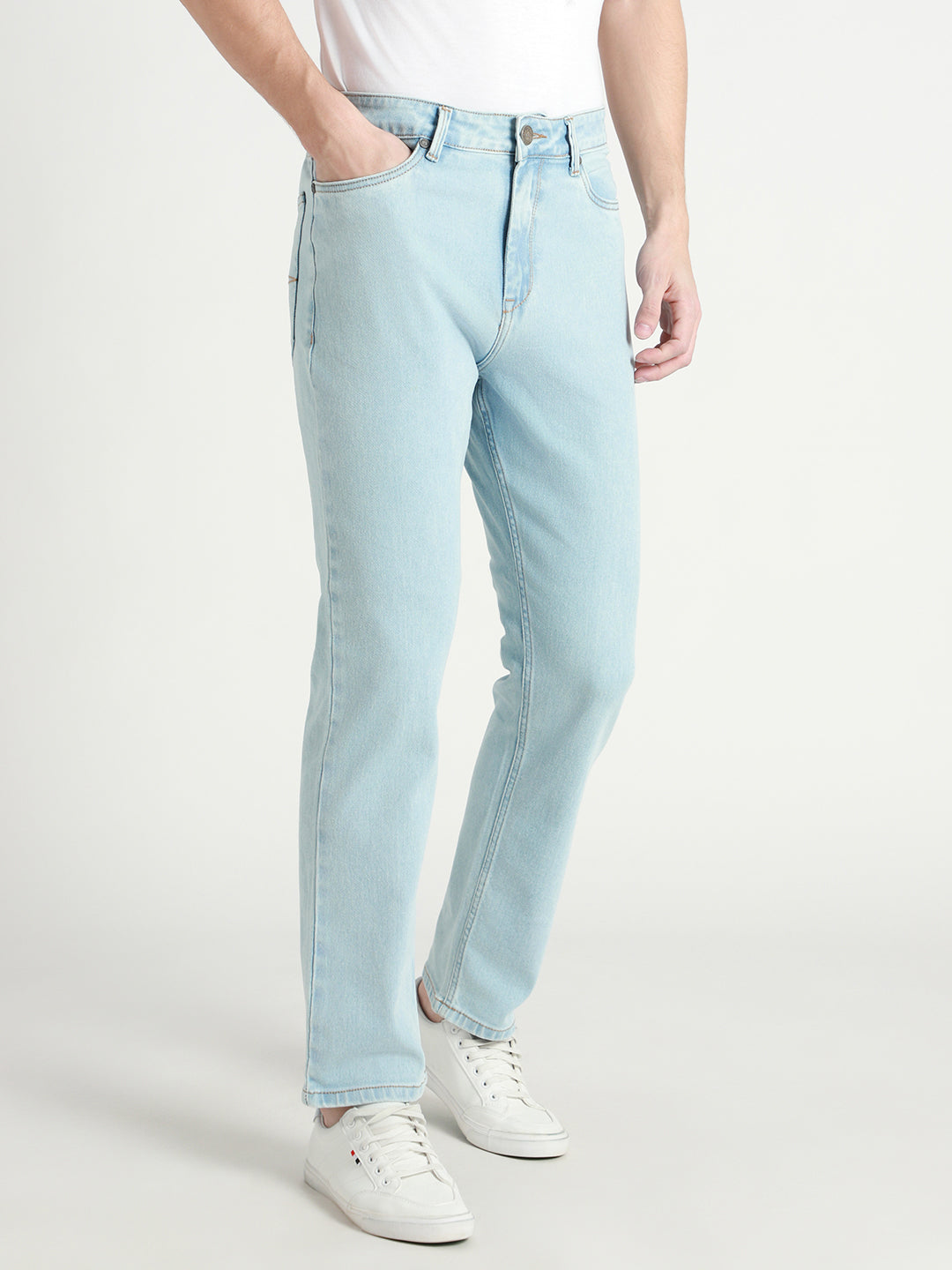 Dennis Lingo Men's Straight Washed LIGHT BLUE Jeans