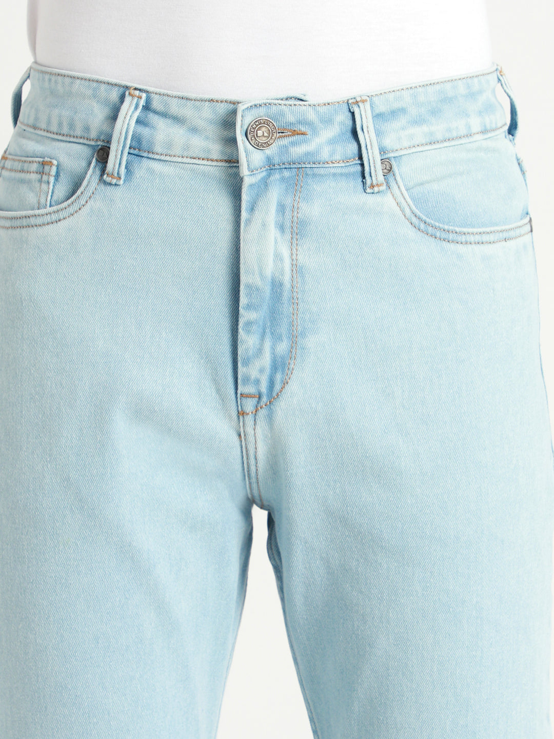 Dennis Lingo Men's Straight Washed LIGHT BLUE Jeans