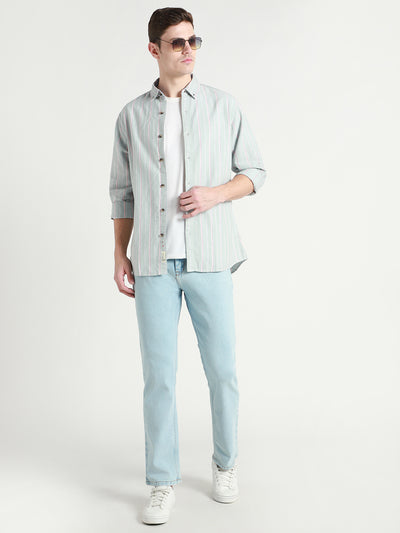 Men's Straight Washed LIGHT BLUE Jeans