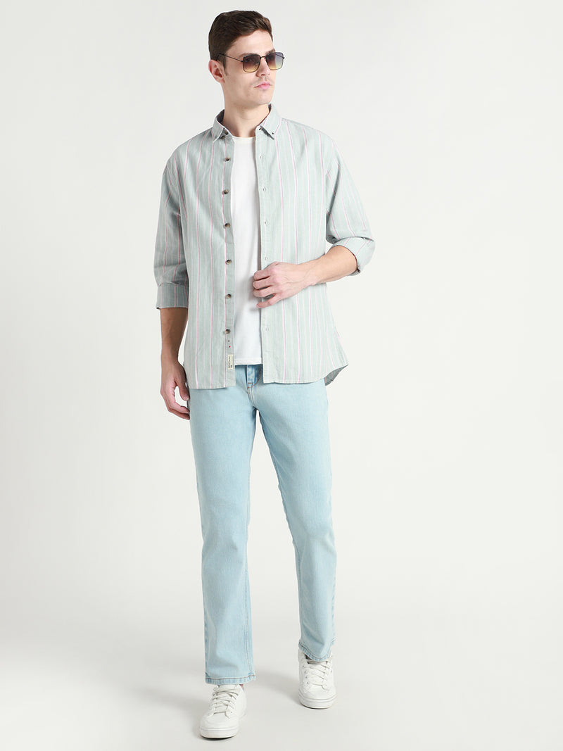 Men's Straight Washed LIGHT BLUE Jeans