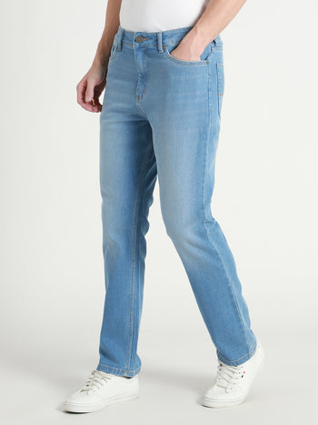 Men's Straight Fit Light Fade Clean Look Jeans