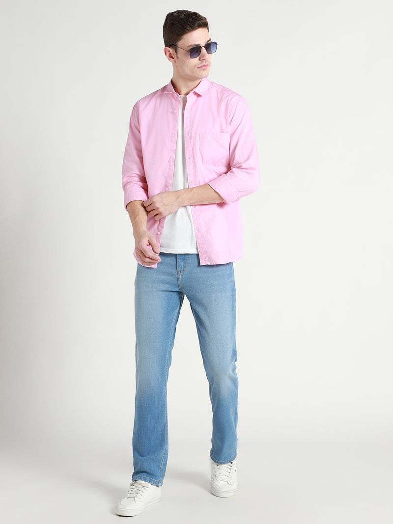 Men's Straight Fit Light Fade Clean Look Jeans