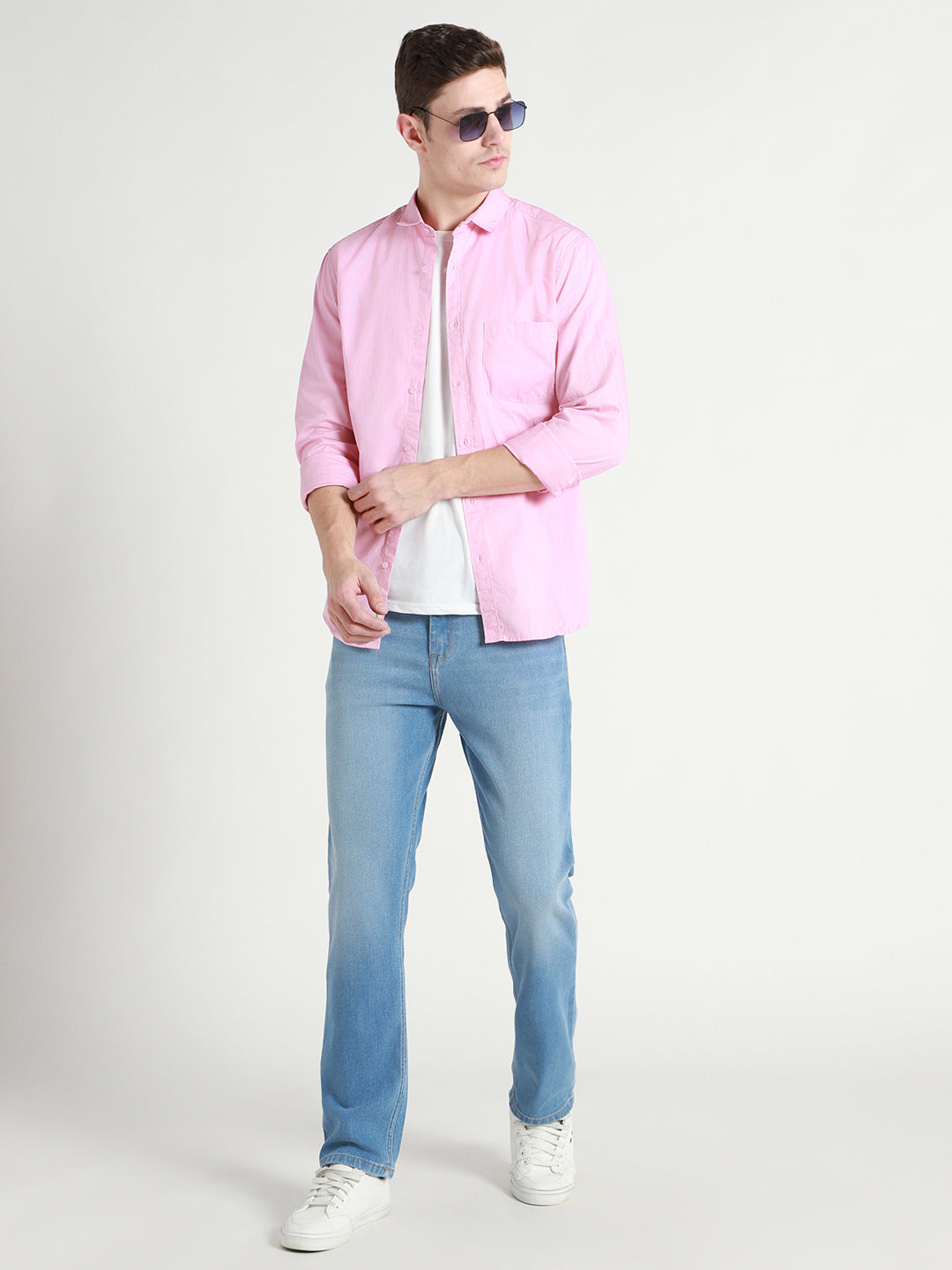 Men's Straight Fit Light Fade Clean Look Jeans