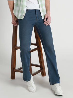 Men's Boot Cut Washed MID BLUE Jeans